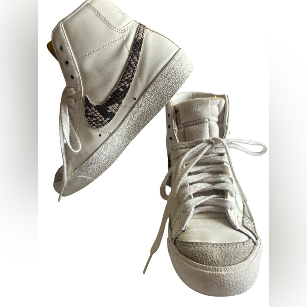 Nike White and Gray High-Top Sneakers